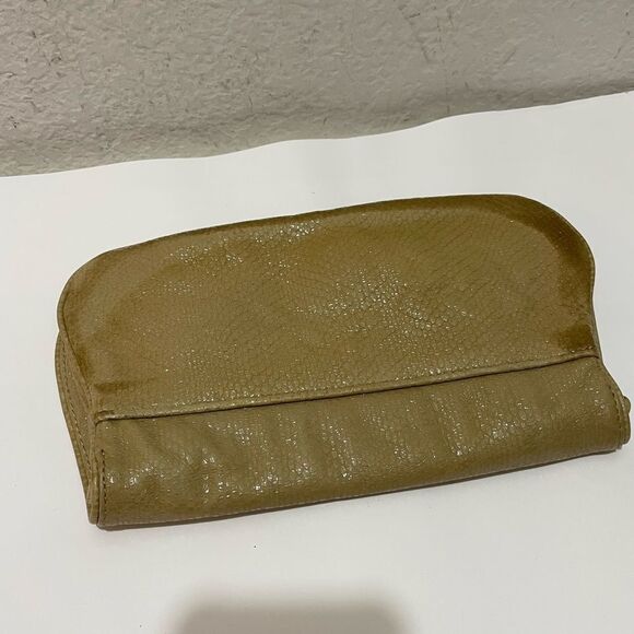 TORY BURCH Solid Tan Leather Clutch Bag Purse - Picture 4 of 14